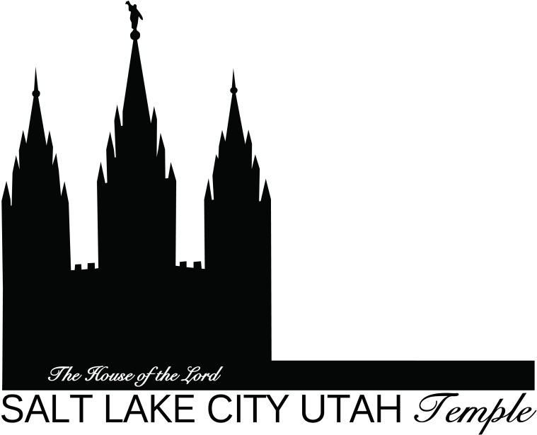 Download Temple Square Clipart Salt Lake Temple Temple - Salt Lake City Lds Temple Silhouette (768x622)