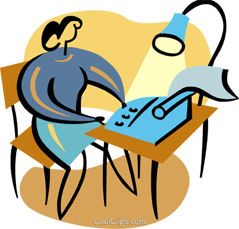 Woman Typing At Her Desk Royalty Free Vector Clip Art - Woman Typing At Her Desk Royalty Free Vector Clip Art (480x461)
