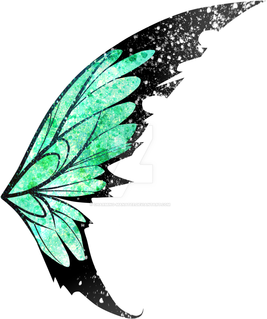 Green Fairy Wings Transparent - Fairy Wings Side View (1024x1204)