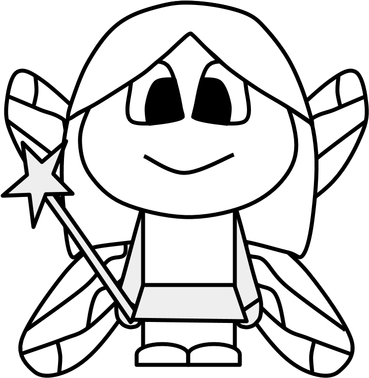 Fairy, Wings, Wand, Big Eyes, Cartoon Person, Black - Fairy, Wings, Wand, Big Eyes, Cartoon Person, Black (816x1056)