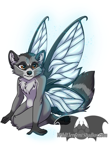 #art #anthro #furry #furryart #raccoon #cute #faerie - Fairy (415x500)