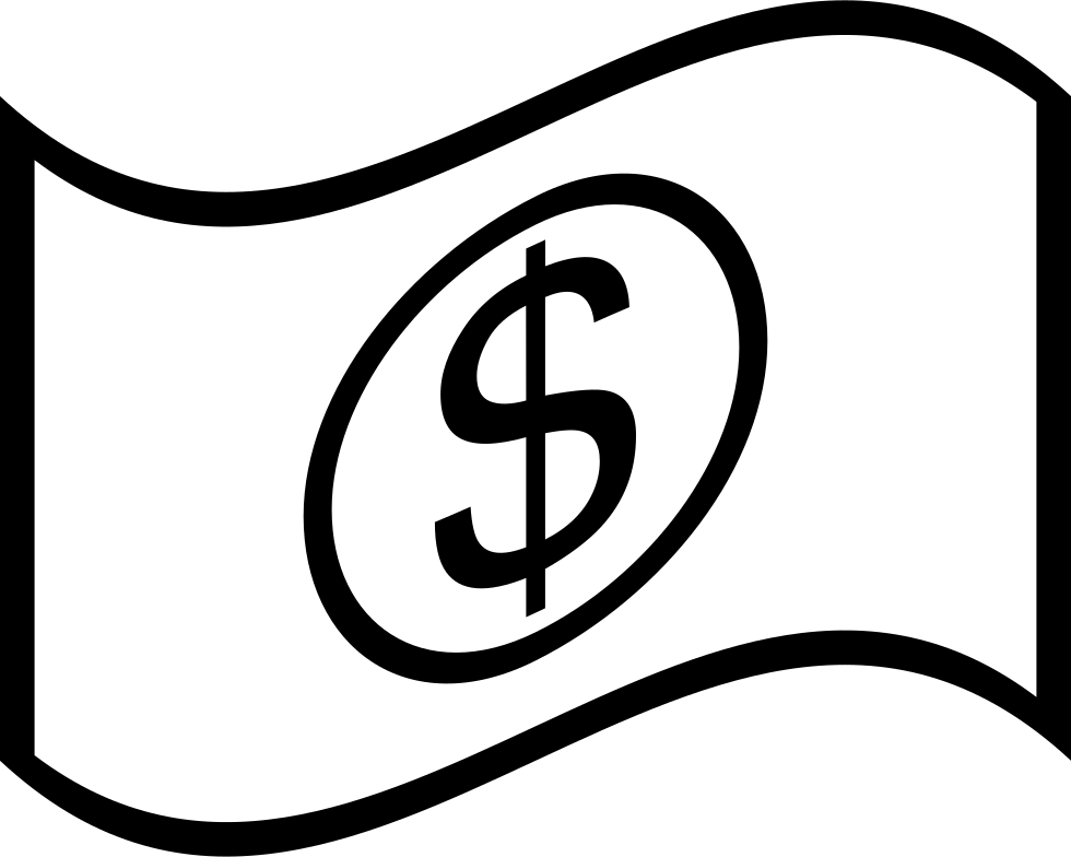 One Dollar Bill Comments - Dollar Bill Clipart Black And White (980x784)
