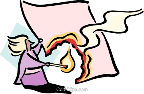 Huge Workload/burning Through It Royalty Free Vector - Бумага Горит (480x313)