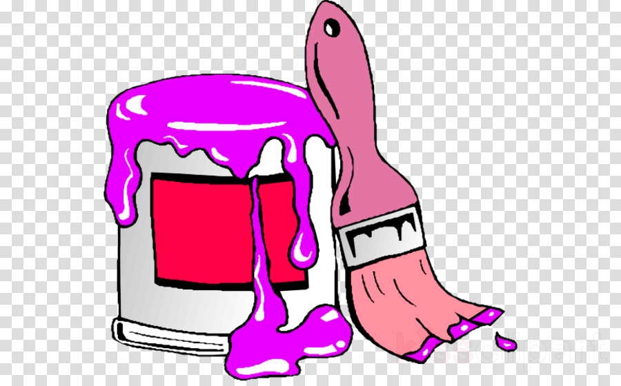 Paint Brush And Can Greeting Cards Clipart Paint Brushes - Painting And Decorating Cartoon (900x560)