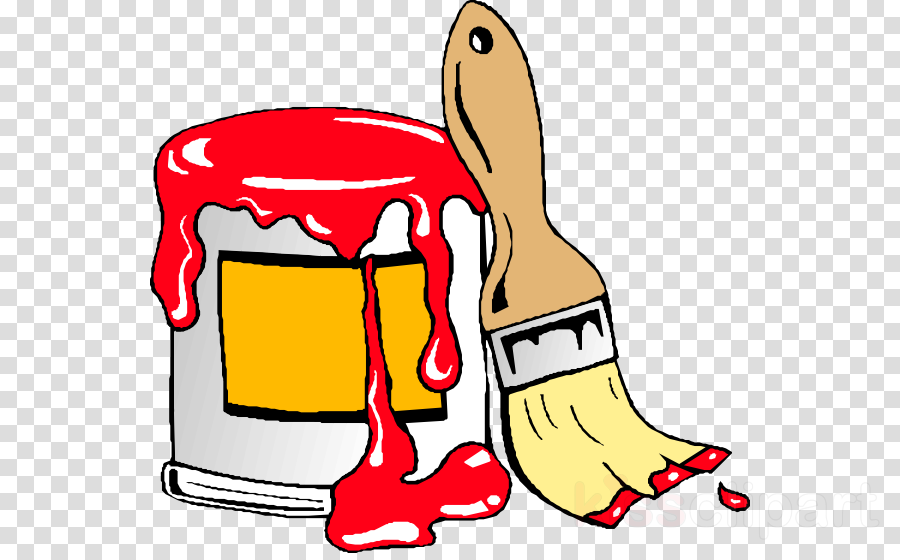Download Paint Brush And Can Greeting Cards Clipart - Paintbrush And Paint Can Clipart (900x560)