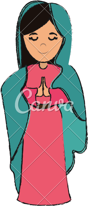 Virgin Mary Holy Family - Cartoon (800x800)