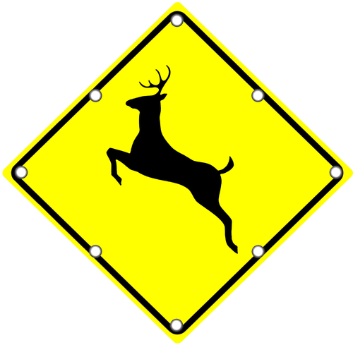 Flashing Led W11-3 Deer Crossing Sign - Flashing Led W11-3 Deer Crossing Sign (500x500)