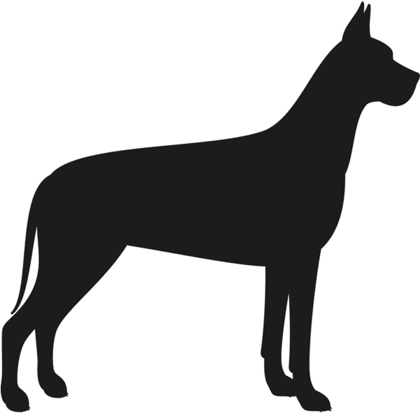 Dog Vector Royalty Free Library Techflourish Collections - Transparent Great Dane Silhouette (600x600)