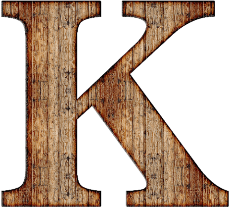 Clip Art Wood Free Printable Papercraft - Letter K Transparent Background (480x450)