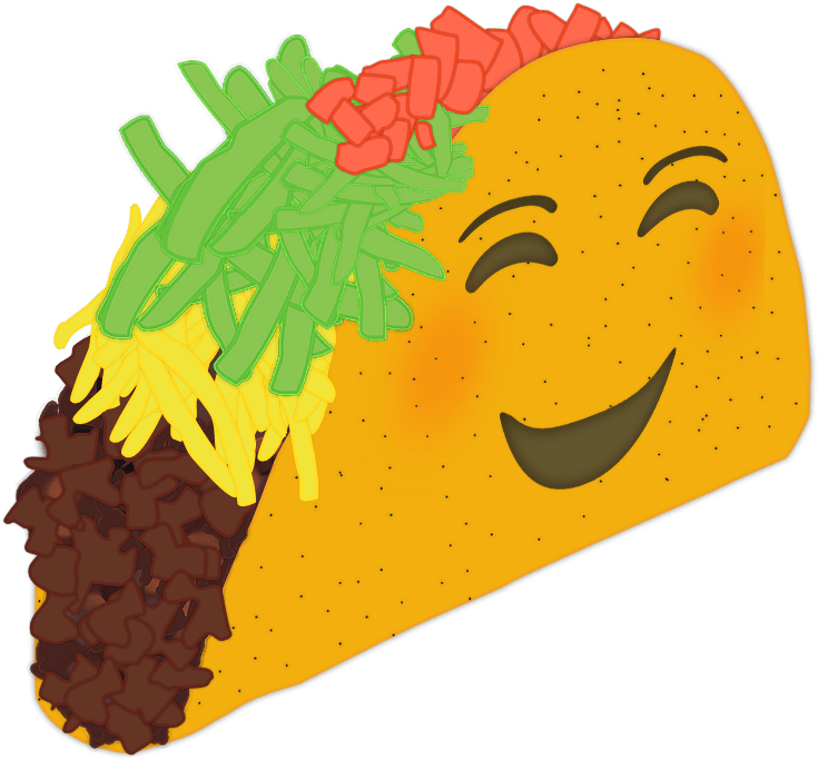 Happy Taco Car Decal - Taco Emoji (750x750)