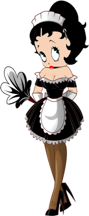 Maid Outfit Black And White Pictures - Betty Boop House Cleaning (495x783)