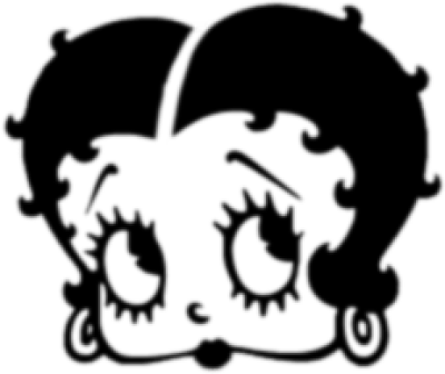 Betty Boop Face - Betty Boop Face Black And White (400x336)