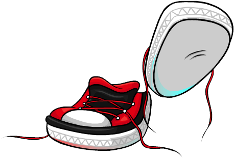 Untied Shoe Png Banner Royalty Free Download - Club Penguin Untied Sneakers (477x332)