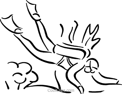 Scuba Diver Clipart - Easy Scuba Diver Drawing (480x373)