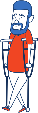 Drawing Disability Crutches - Cartoon Medical Man (550x550)