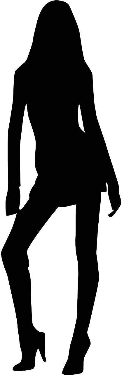 Woman Sexy Posing - Standing Pose Woman Silhouette Png (640x1280)