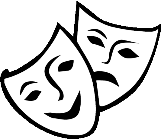 Sunday Service, December 18 - Theater Mask Clip Art (532x532)