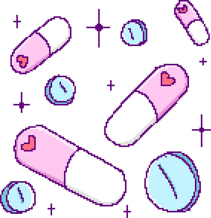 Pixel Pills Kawaii Pink Wicca Pretty - Cute Transparent Pixel Cacti (709x734)