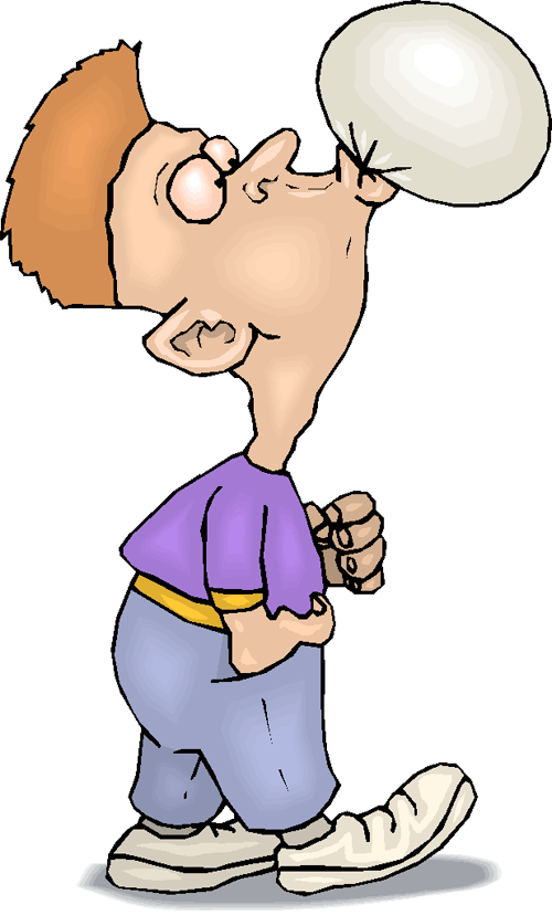 Clipart Blowing Bubble Gum (500x828)