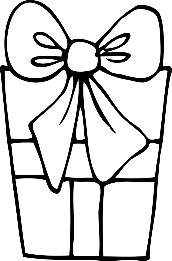 A Gift Box Colouring Pages - กล่อง ของขวัญ วาด ง่าย (567x860)