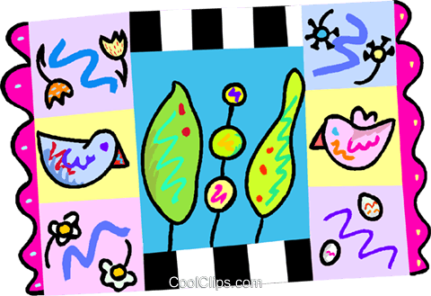 Nature Motif Royalty Free Vector Clip Art Illustration - Nature Motif Royalty Free Vector Clip Art Illustration (480x329)