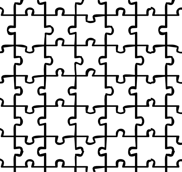 Jigsaw Clip Art At Clker Com Vector - Lineas De Rompecabezas Png (600x567)
