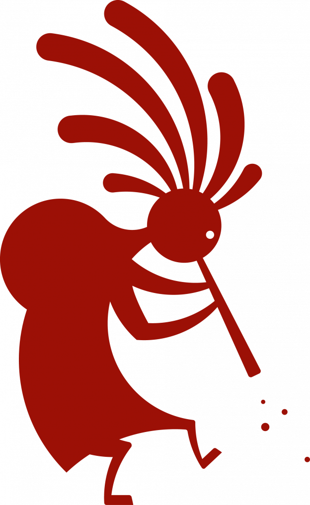 Kokopelli Mascotte Rouge Rvb - Logo Kokopelli Png (624x1017)
