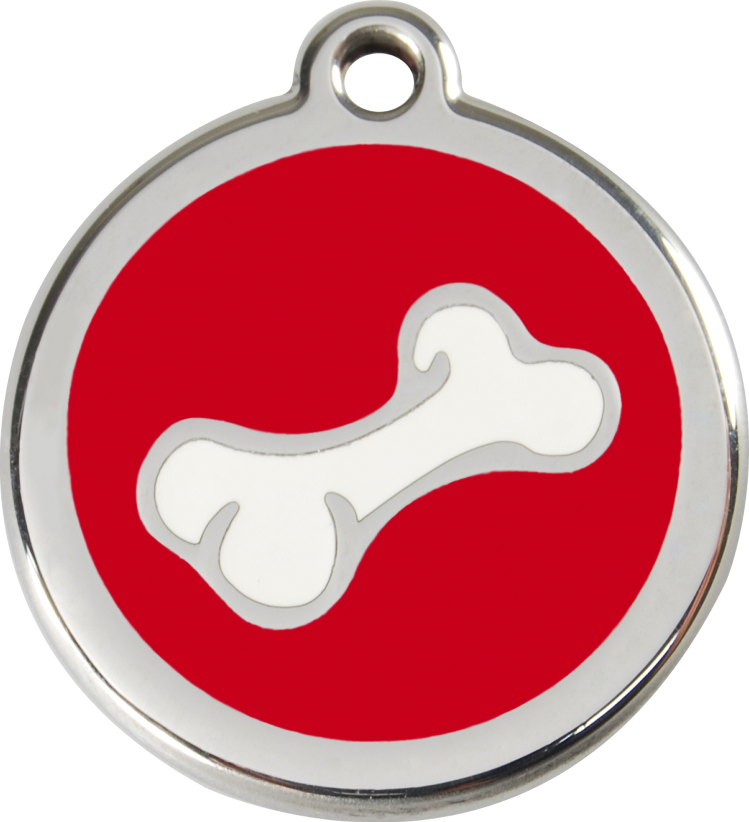 Red Dingo Enamel Bone - Red Dingo Bone Diagonal Pet Id Tag - Red (1500x1645)