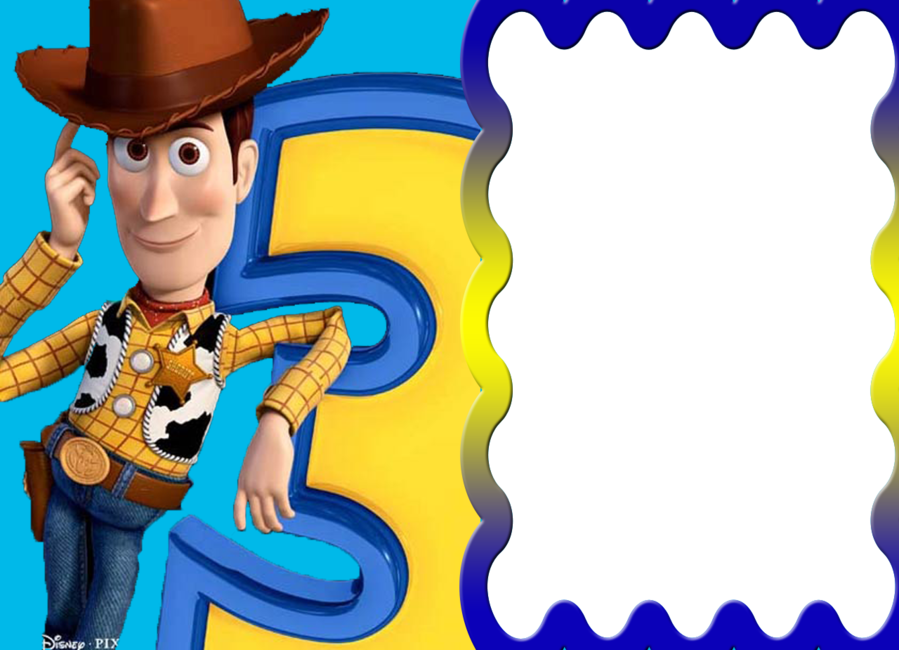 Marcos De Toy Story Clipart Toy Story Sheriff Woody - Fondo De Invitacion Toy Story 3 (899x650)