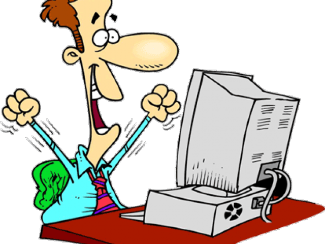 Computer Worker Cliparts - Happy Computer Clip Art (640x480)