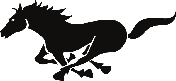 Clipart Transparent Enlarged Clip Art At Clker Com - Running Horse Silhouette Png (600x278)