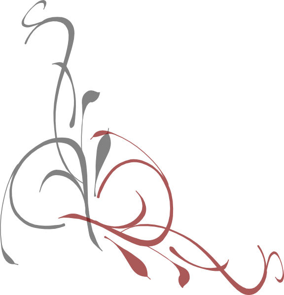 Grey And Red Floral Swirl Clip Art At Clker Com - Plum Flowers Clip Art (576x598)