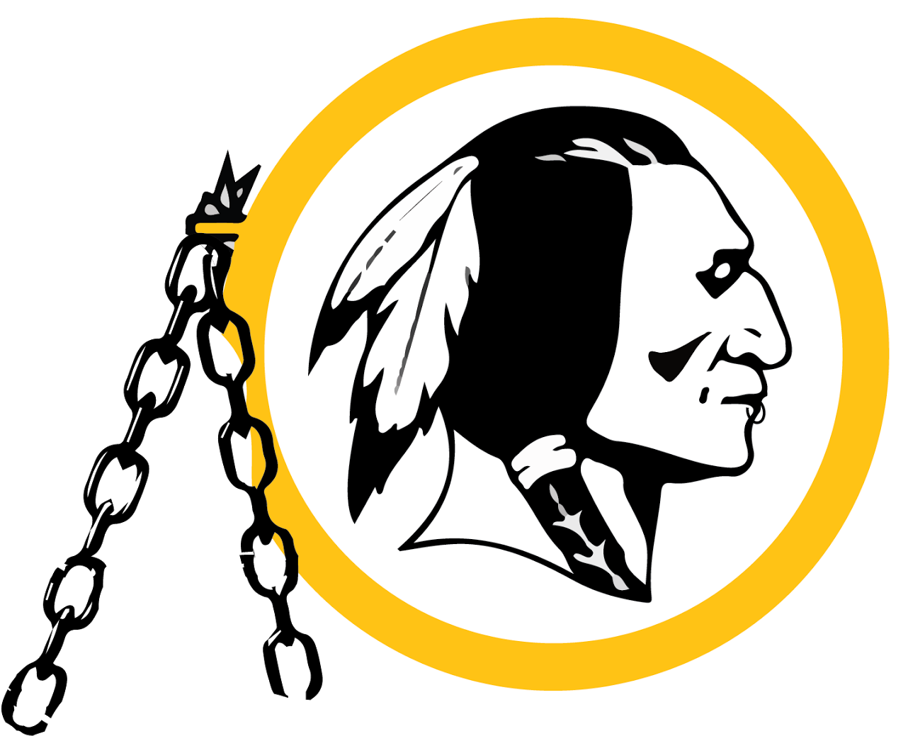 Nfl Logos-22 - Black And White Washington Redskins Logo (1600x1600)