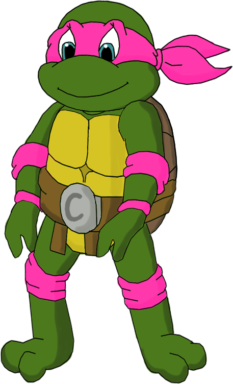 Girl Tmnt More - Pink Ninja Turtle Face (457x752)