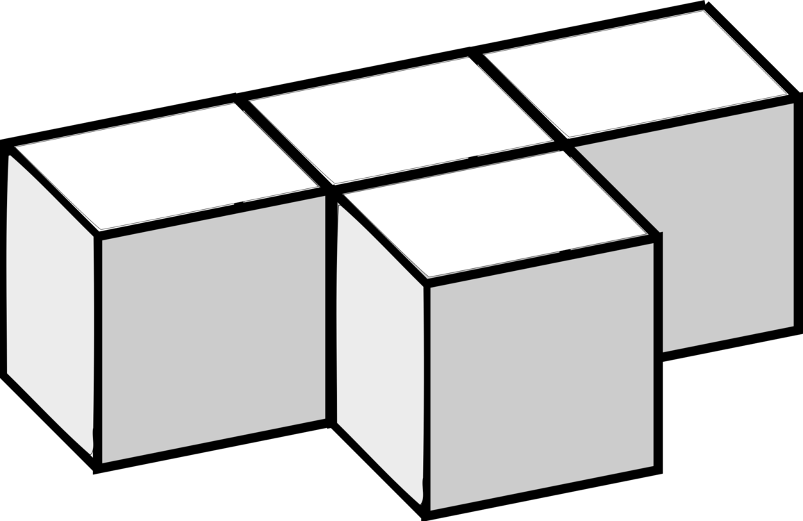 Jigsaw Puzzles Tetris Three-dimensional Space Rubik's - Math Cubes Clip Art Black And White (1156x750)
