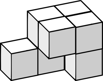 Tetris Cube 3d Computer Graphics Jigsaw Puzzles Three-dimensional - Three Dimensional Cube (431x340)