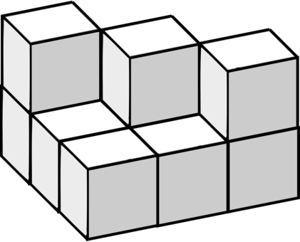Jigsaw Puzzles Cube Three-dimensional Space Computer - Isometric Cube Drawing (421x340)