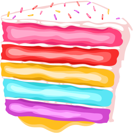 Recipes From Our New Cookbook And Household Receipts - Rainbow Cake Cartoon (461x468)