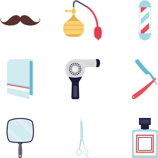 Clip Art Barbershop Icons - Barber Icons (600x564)