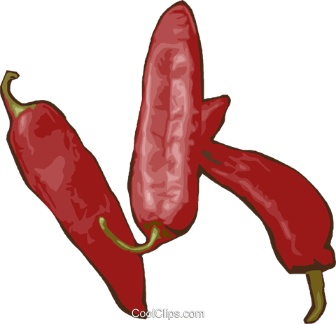 Red Peppers Royalty Free Vector Clip Art Illustration - Red Chili Pepper Chef Wall Clock (480x463)