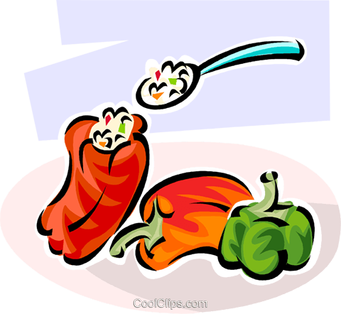 Stuffed Clipground Royalty Free Clip Art Illustration - Stuffed Pepper Clipart (480x442)