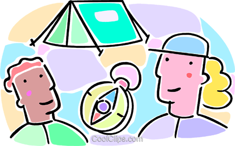 Campers With A Tent And A Compass Royalty Free Vector - Campers With A Tent And A Compass Royalty Free Vector (480x299)