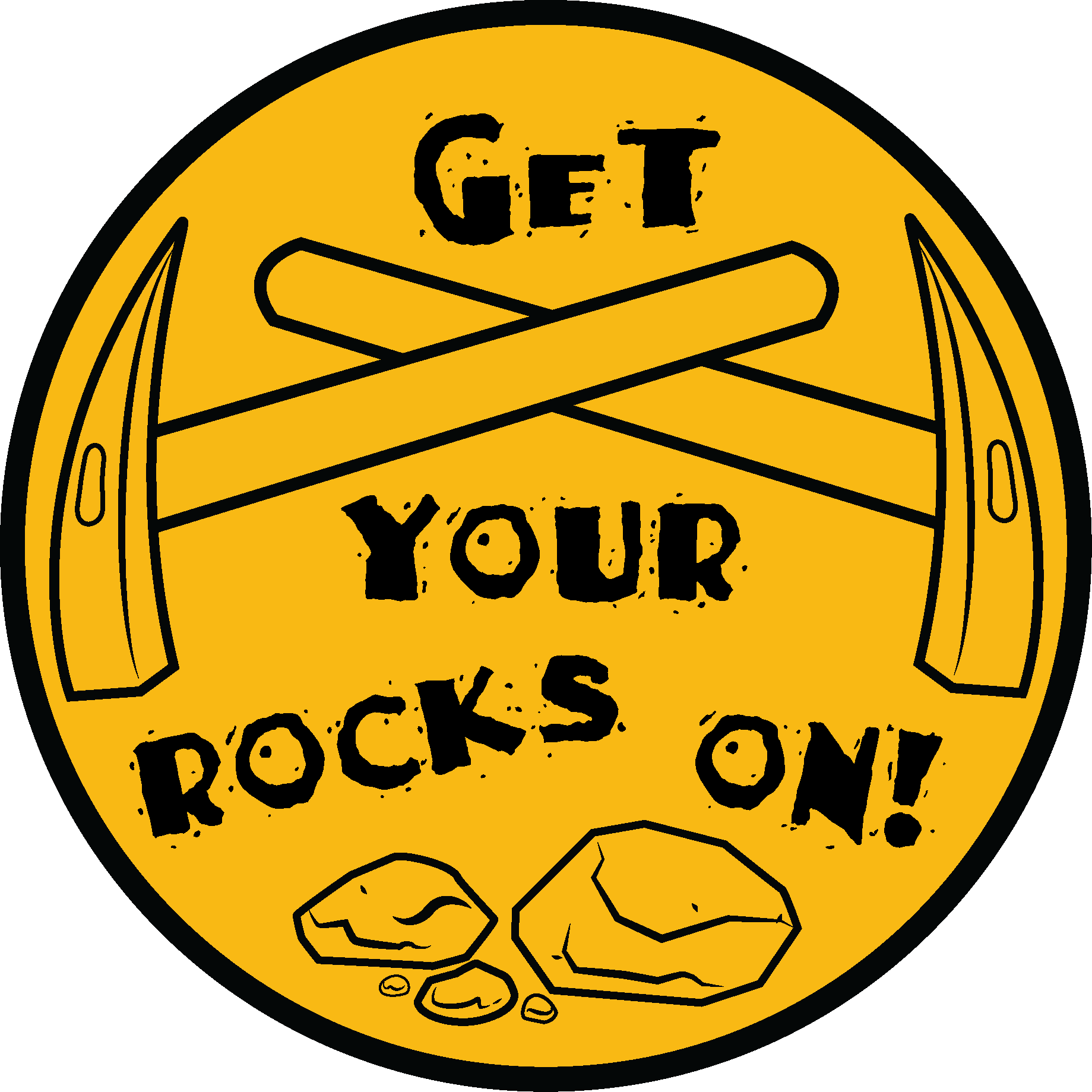 Get Your Rocks On Sticker - Happy Smiley (1839x1839)