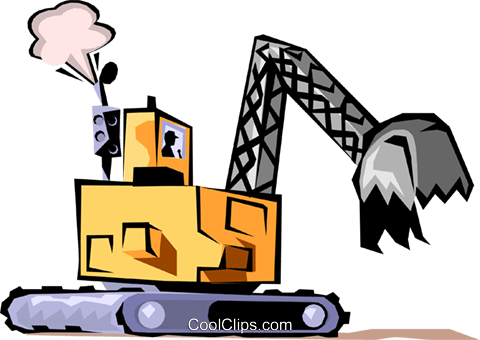 Shovel Clipart Steam Shovel Royalty Free Vector Clip - Steam Shovel Cartoon (480x340)