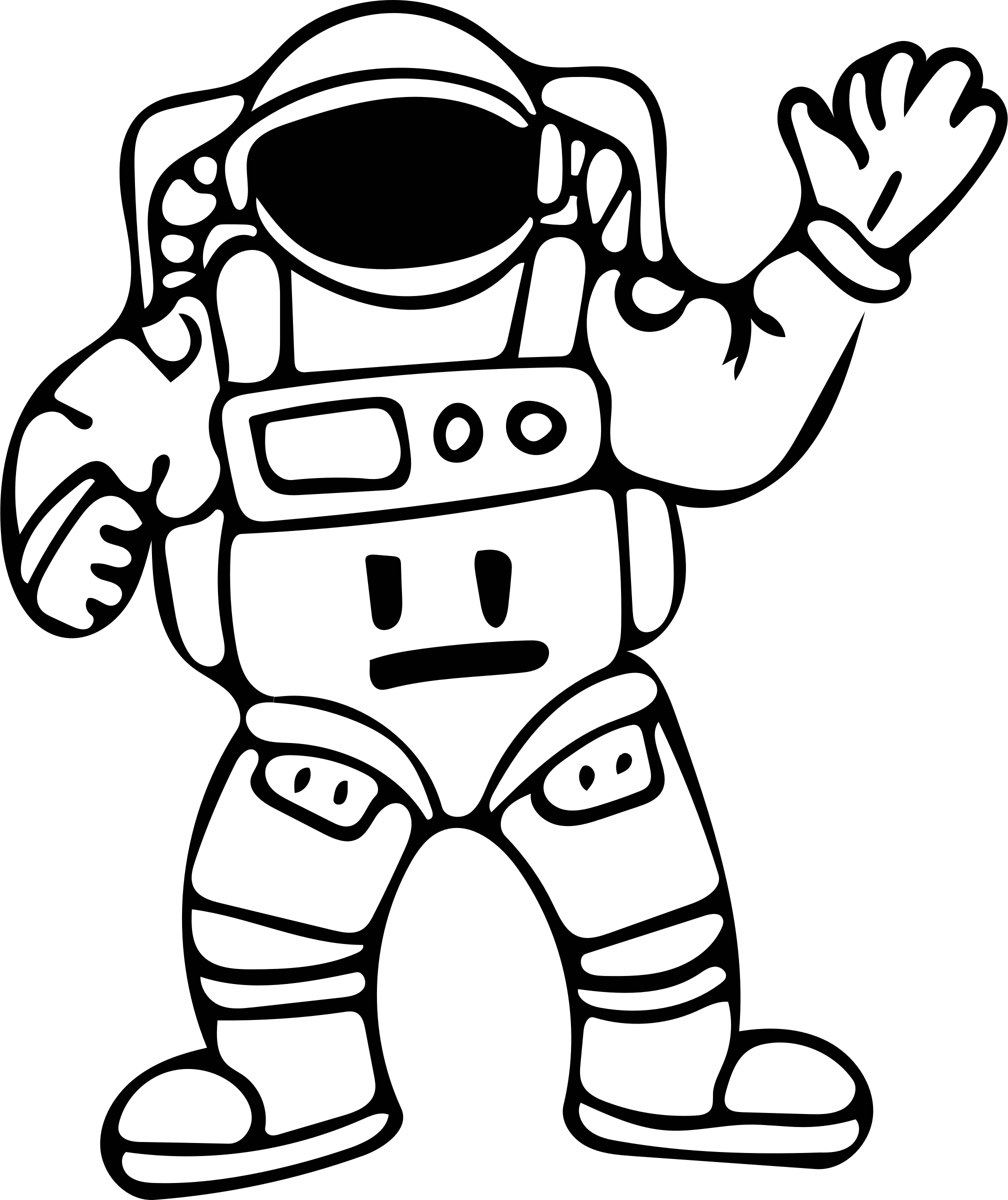 Big Image - Outline Picture Of Astronaut (2016x2400)