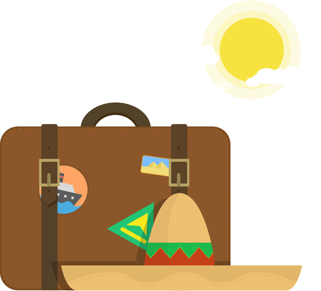 Sombrero And Suitcase - Suitcase (1128x1023)