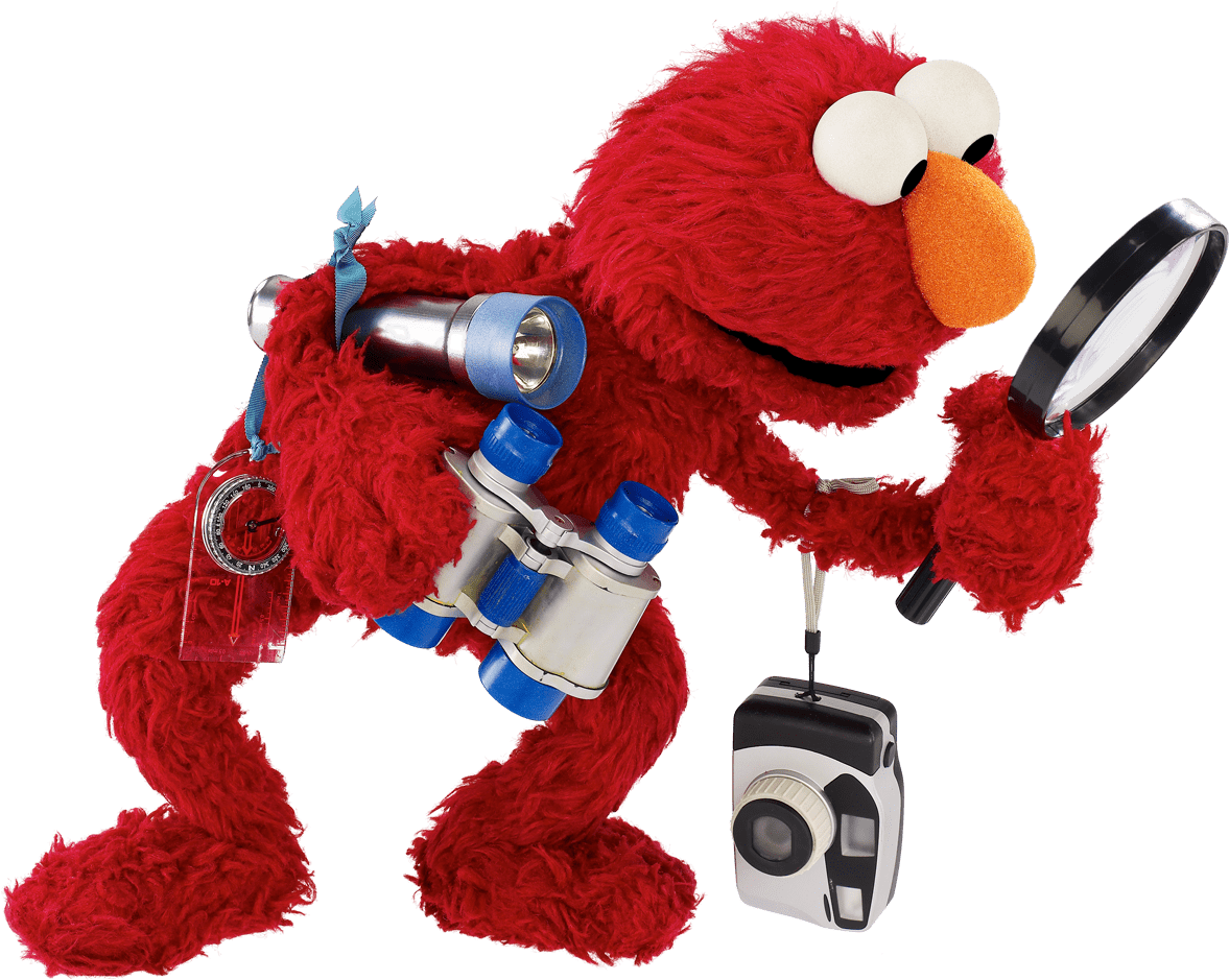 Sesame Street Elmo Investigating - Transparent Elmo Png (1200x957)
