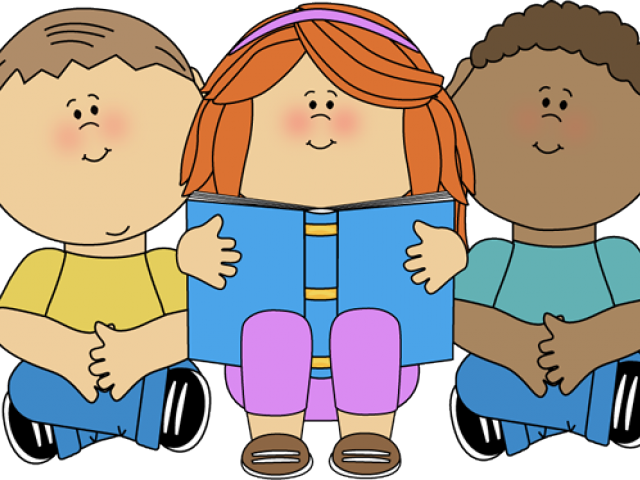 Child Reading Clipart - Children Reading Book Clipart (640x480)