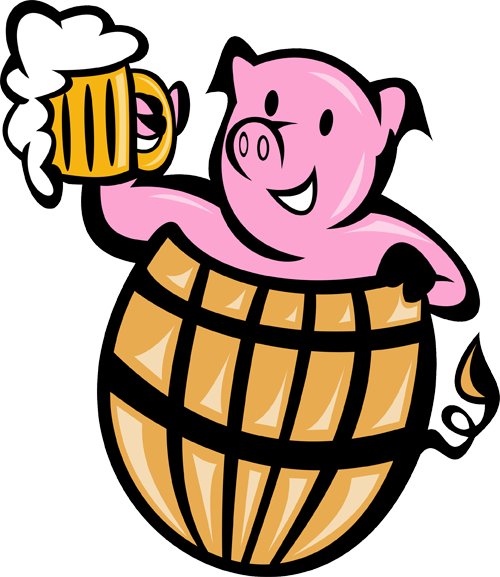 Smart Art - Puerco Con Una Cerveza (500x577)