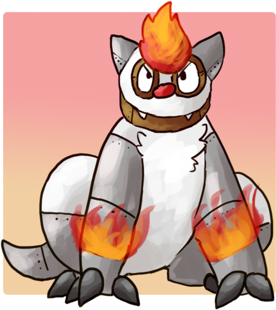 Com-pkmn] Fire/steel Vigoroth By Mewhaku On Deviantart - Cartoon (600x636)